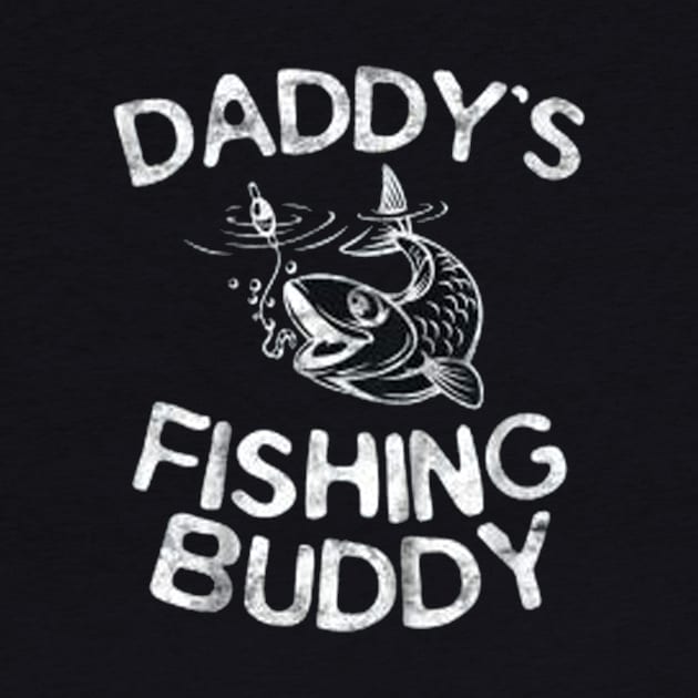 Kids Daddy's Fishing Buddy T-Shirt Young Fisherman Gift Shirt by fuki